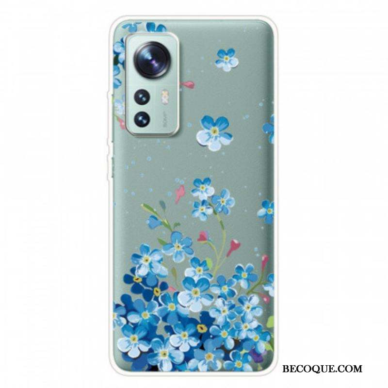 Coque Xiaomi 12 Pro Fleurs Bleus