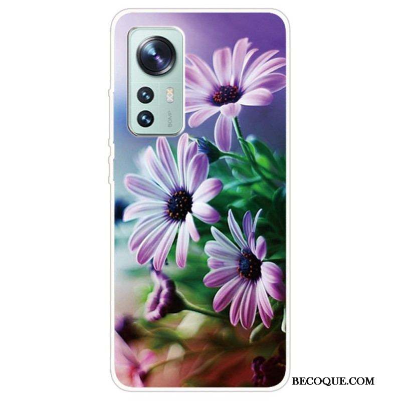 Coque Xiaomi 12 Pro Silicone Florale