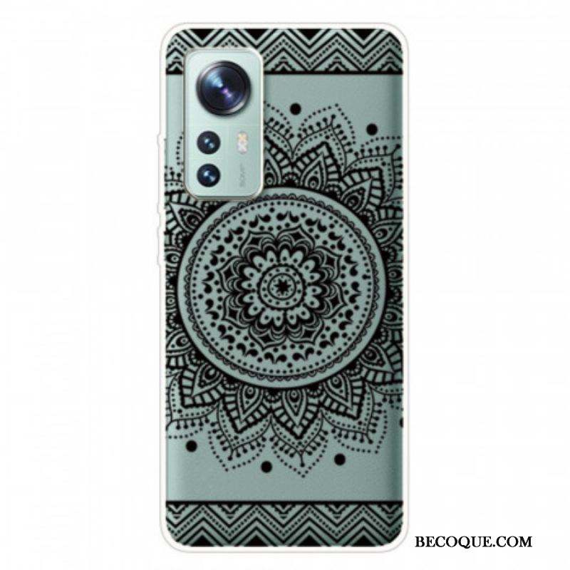 Coque Xiaomi 12 Pro Silicone Mandala Noir