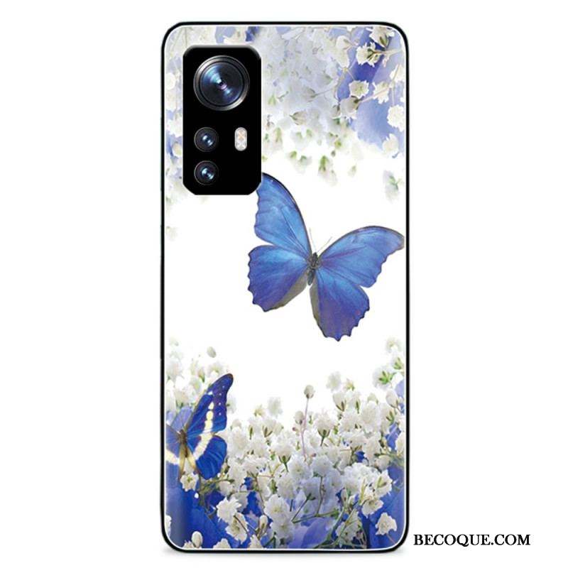 Coque Xiaomi 12 Pro Verre Trempé Papillons Royaux