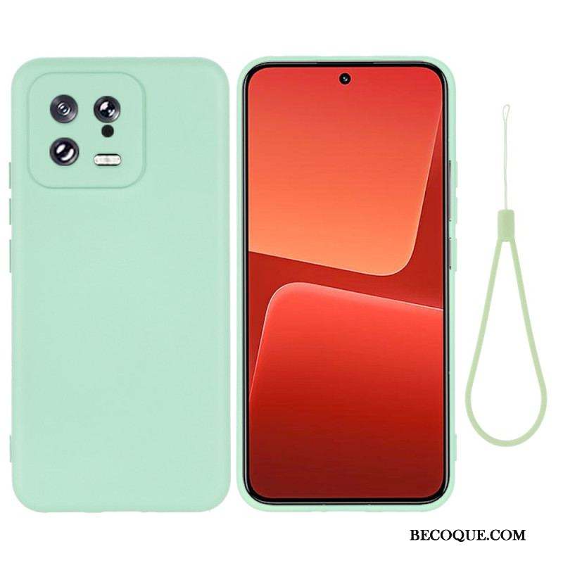 Coque Xiaomi 13 Silicone Liquide avec Lanière