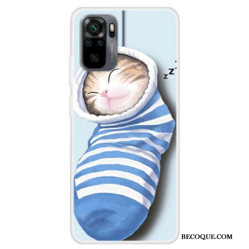 Coque Xiaomi Redmi Note 10/10S/Poco M5s Chaton Endormi