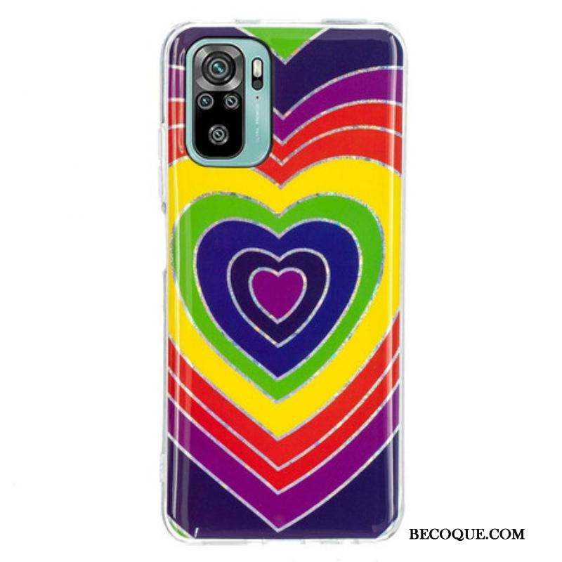 Coque Xiaomi Redmi Note 10/10S/Poco M5s Coeur Psychédélique