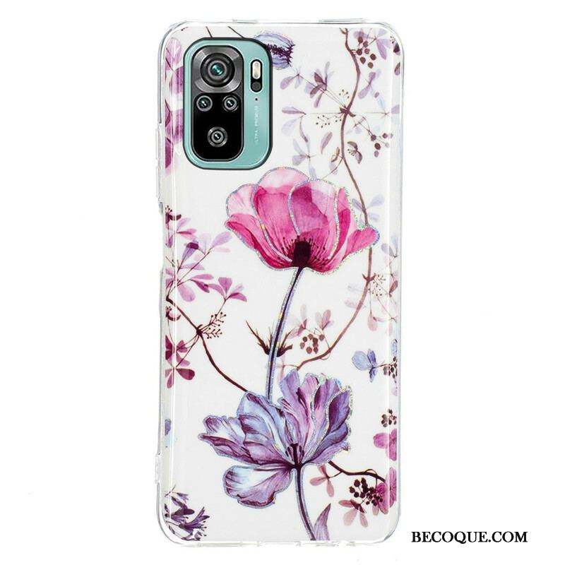 Coque Xiaomi Redmi Note 10/10S/Poco M5s Marbrée Fleurs