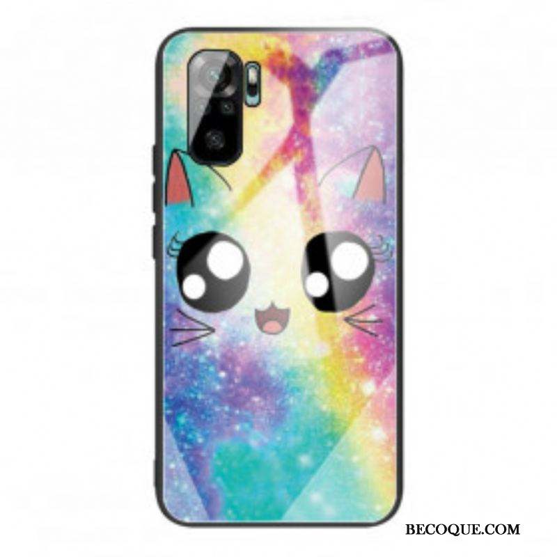 Coque Xiaomi Redmi Note 10/10S/Poco M5s Verre Trempé Chat