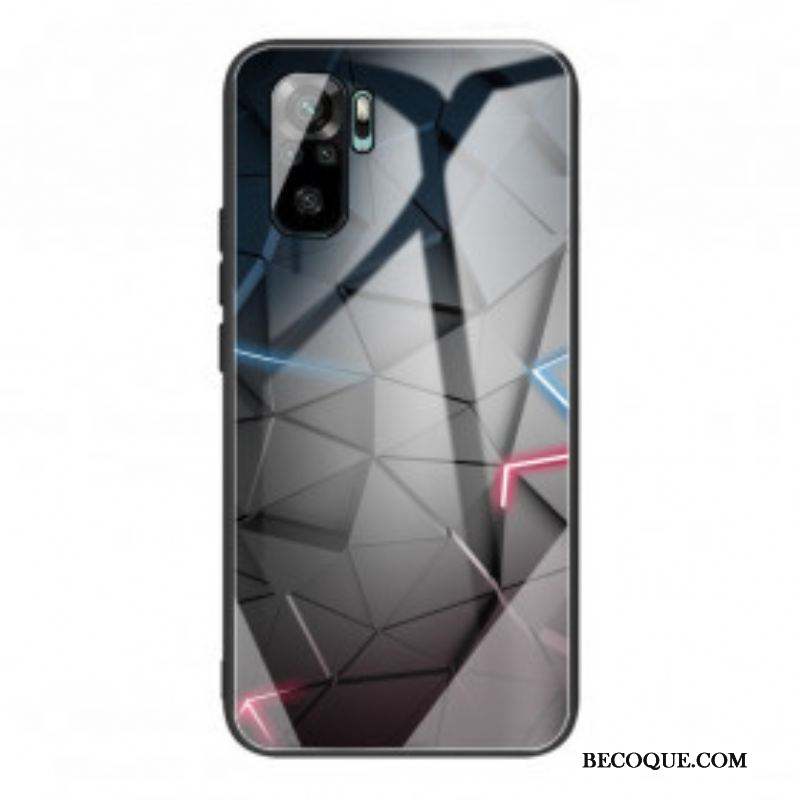 Coque Xiaomi Redmi Note 10/10S/Poco M5s Verre Trempé Géométrie