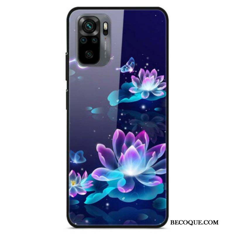 Coque Xiaomi Redmi Note 10/10S/Poco M5s Verre trempé Nénuphars