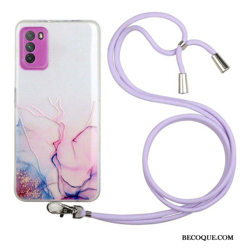 Coque Xiaomi Redmi Note 10 5G / Poco M3 Pro 5G à Cordon Marbre