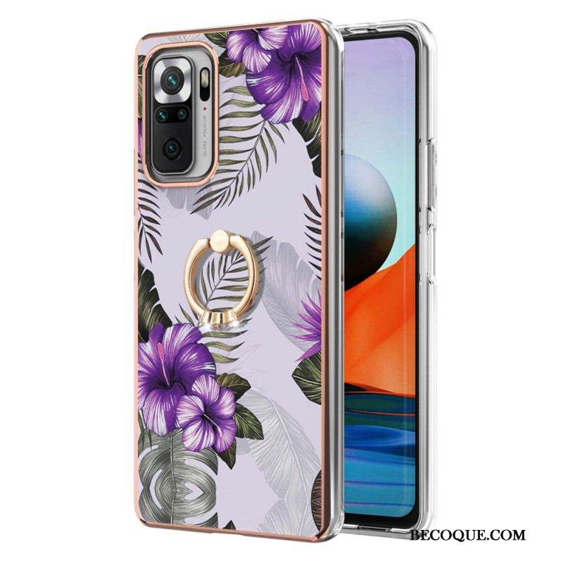 Coque Xiaomi Redmi Note 10 Pro Fleurs Anneau-Support