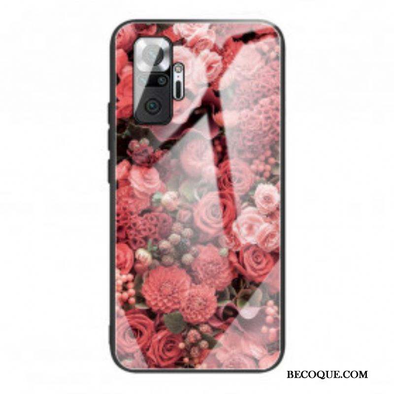 Coque Xiaomi Redmi Note 10 Pro Verre trempé Fleurs Roses