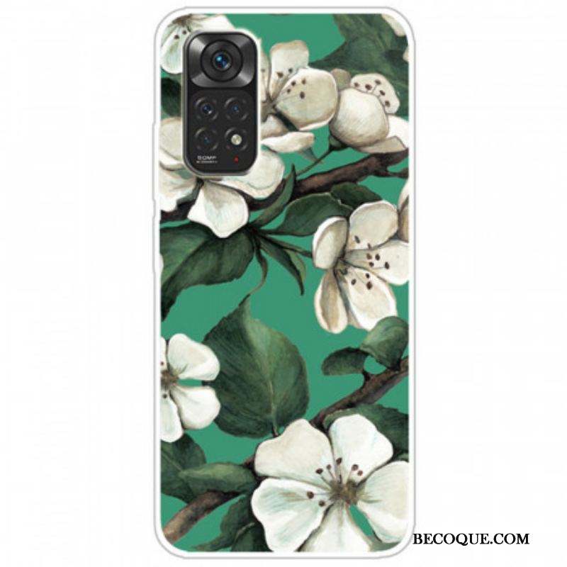 Coque Xiaomi Redmi Note 11 / 11s Fleurs Blanches Peintes