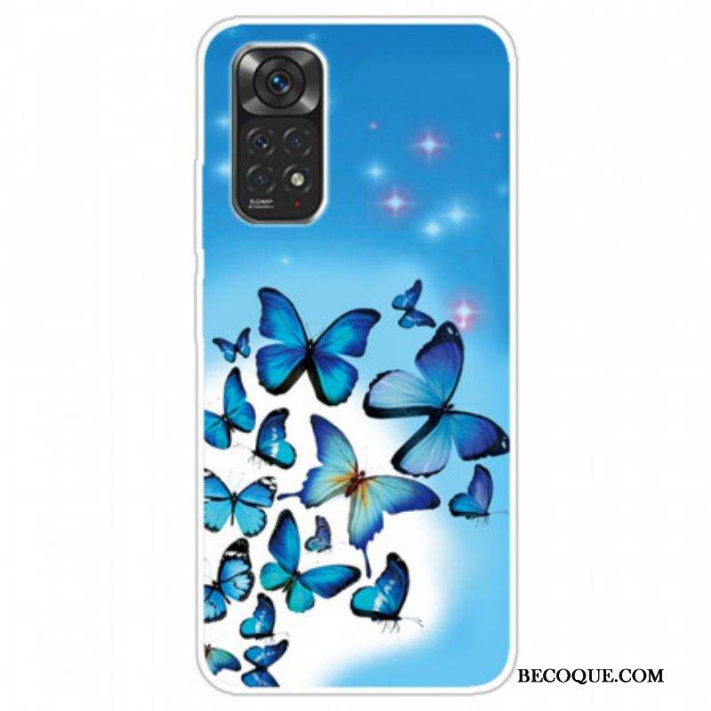 Coque Xiaomi Redmi Note 11 / 11s Papillons Bleus