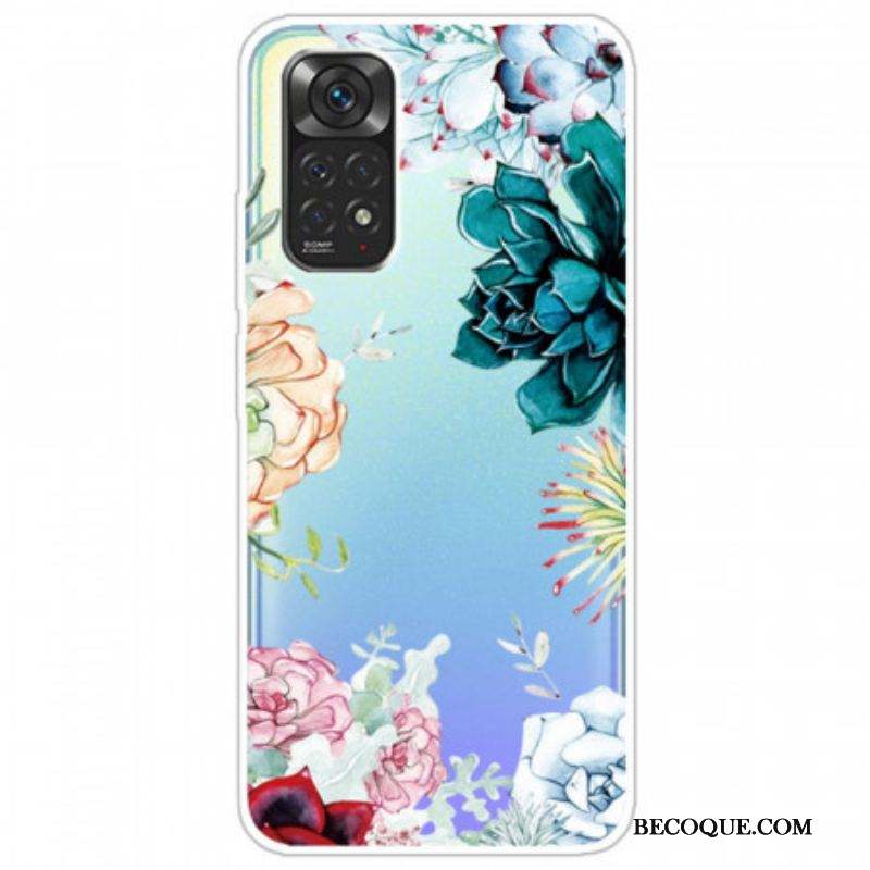 Coque Xiaomi Redmi Note 11 / 11s Transparente Fleurs Aquarelle