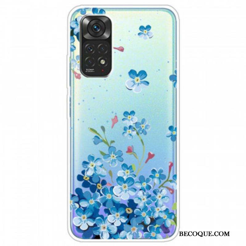 Coque Xiaomi Redmi Note 11 Pro /  Note 11 Pro 5G Bouquet de Fleurs Bleues