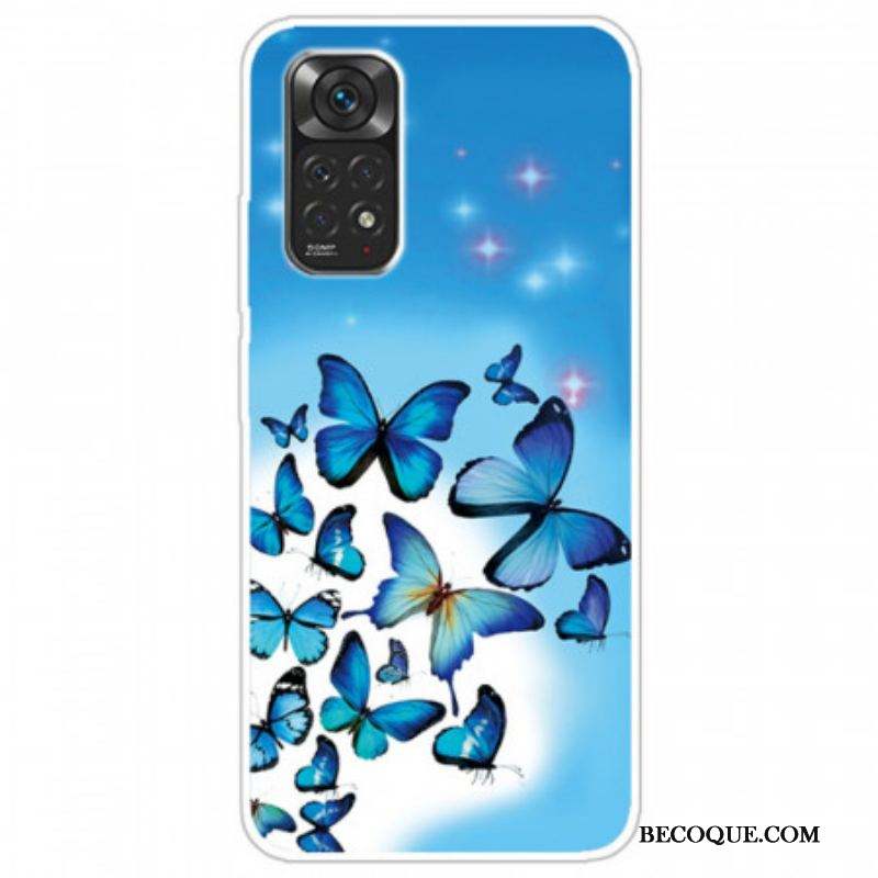 Coque Xiaomi Redmi Note 11 Pro /  Note 11 Pro 5G Papillons Bleus