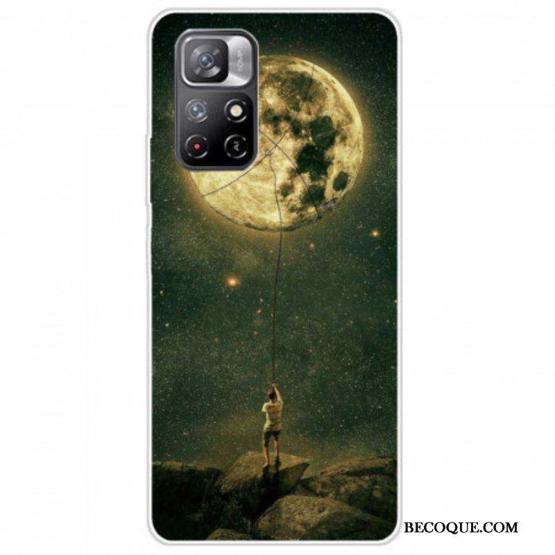 Coque Xiaomi Redmi Note 11 Pro Plus 5G Flexible Homme à la Lune