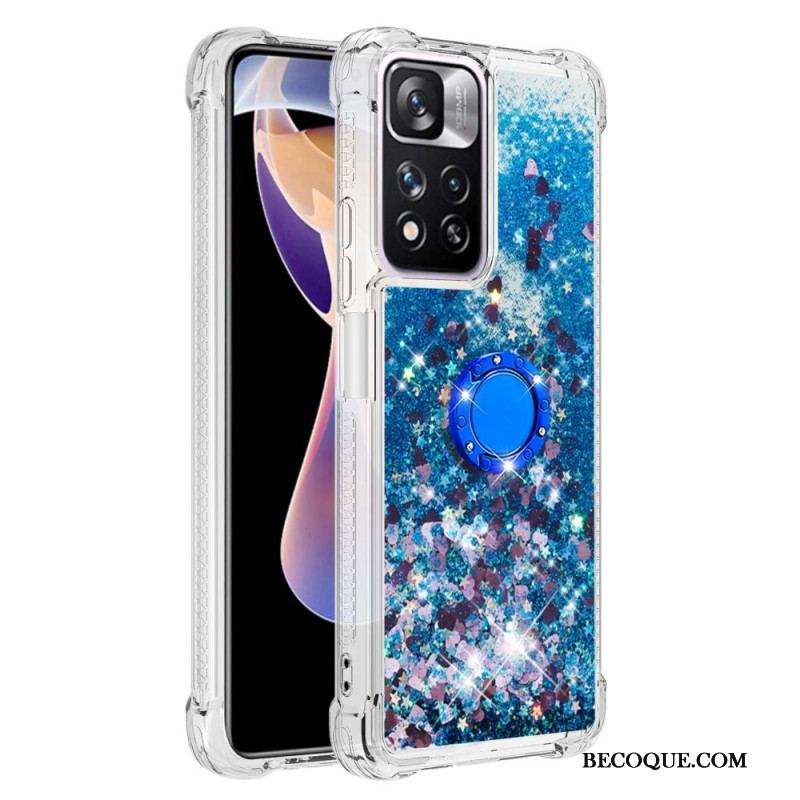 Coque Xiaomi Redmi Note 11 Pro Plus 5G Paillettes avec Anneau-Support