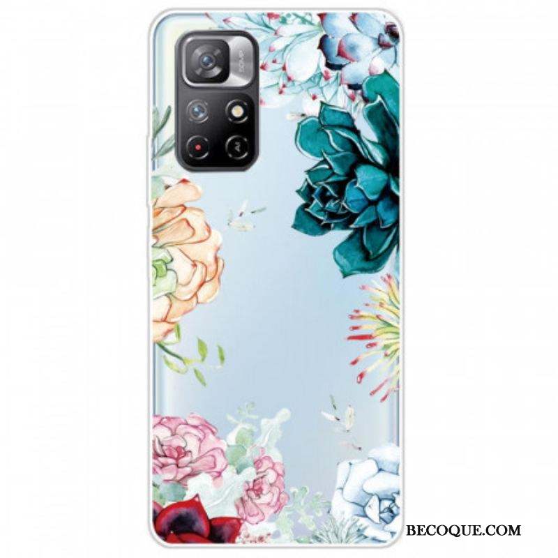 Coque Xiaomi Redmi Note 11 Pro Plus 5G Transparente Fleurs Aquarelle