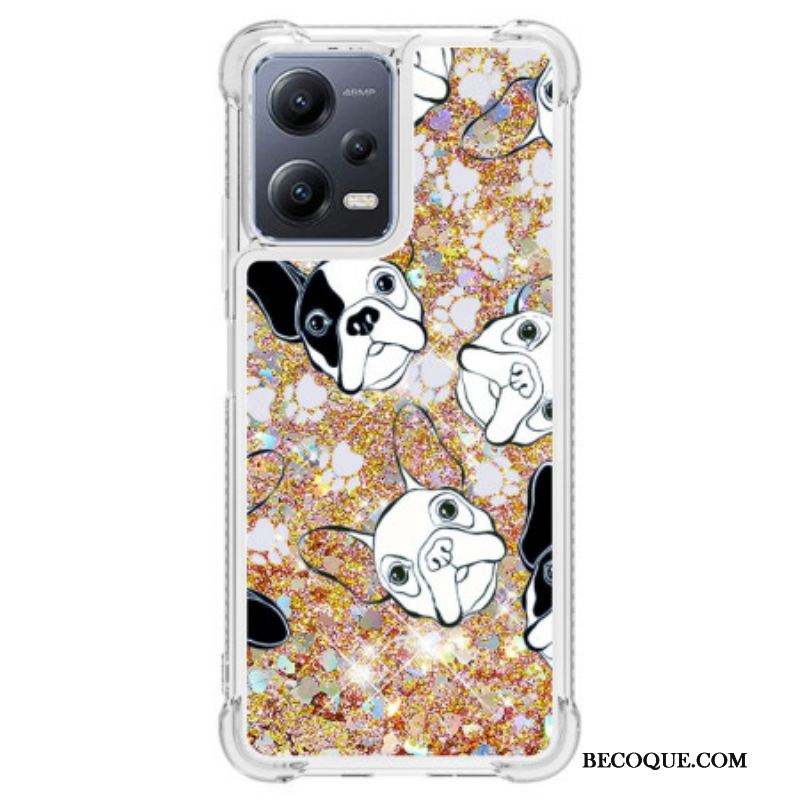 Coque Xiaomi Redmi Note 12/Poco X5 5G Paillettes Mr Chien