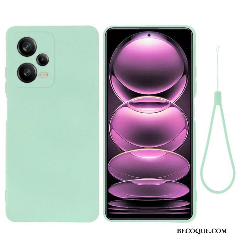 Coque Xiaomi Redmi Note 12 Pro Plus Silicone Liquide avec Lanière