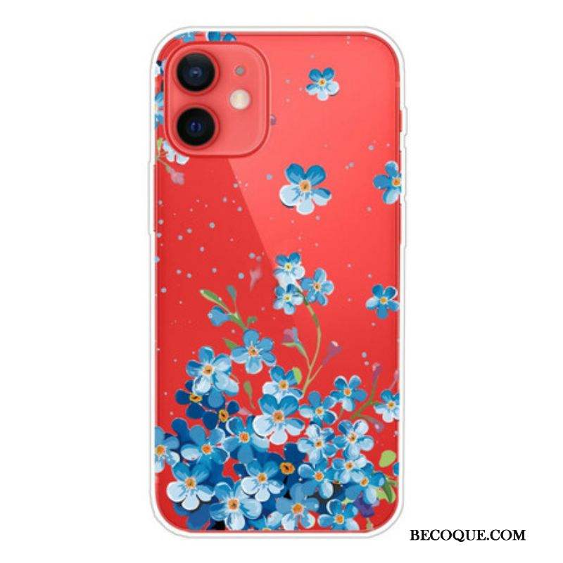 Coque iPhone 13 Mini Bouquet de Fleurs Bleues