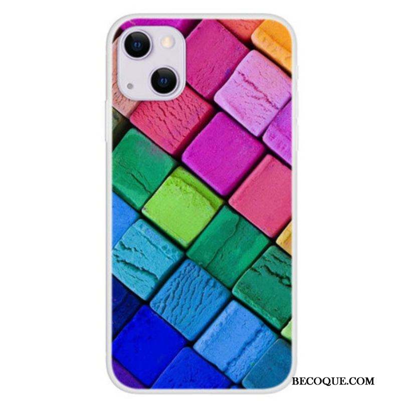 Coque iPhone 13 Mini Cubes Colorés