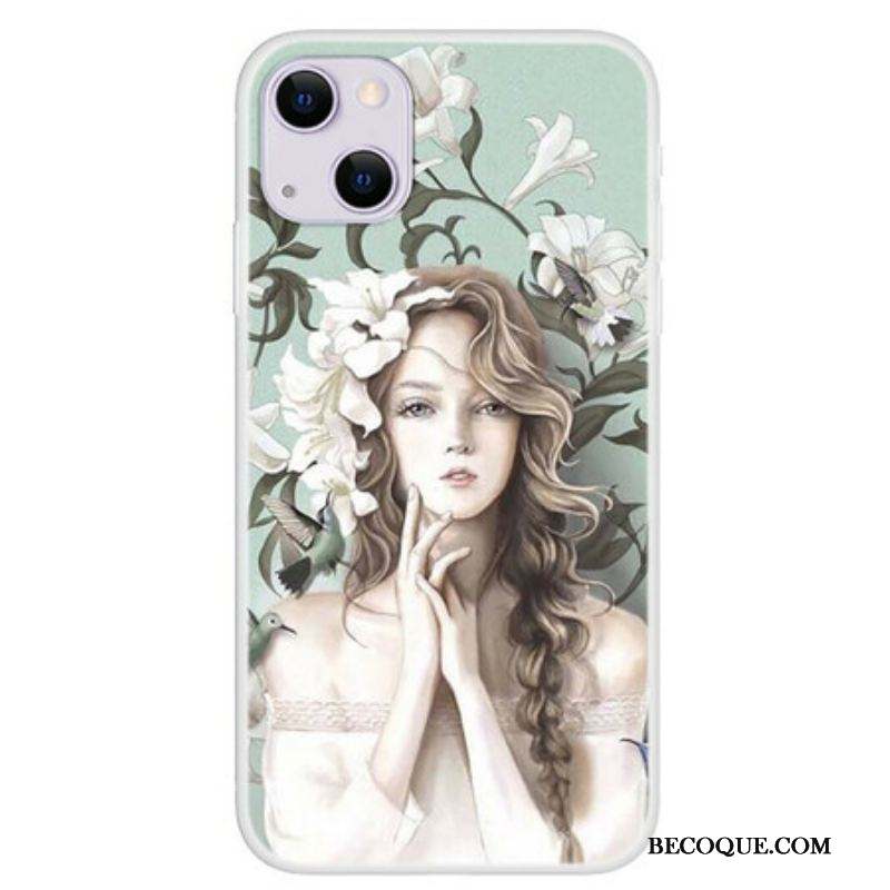 Coque iPhone 13 Mini La Femme à Fleurs