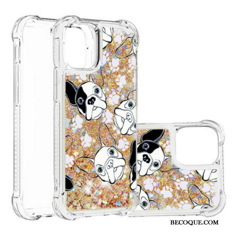 Coque iPhone 13 Mini Mr Chien Paillettes