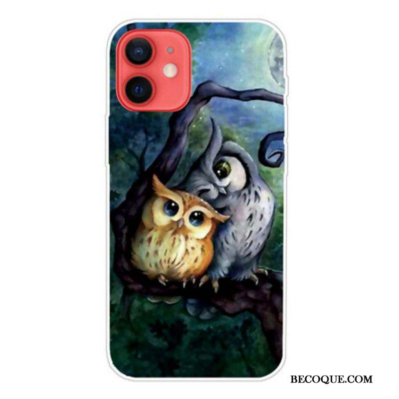 Coque iPhone 13 Mini Peinture Hiboux