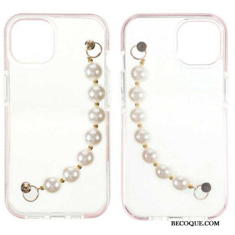 Coque iPhone 13 Mini Silicone Bracelet Perles