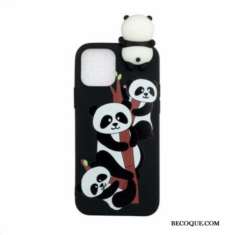 Coque iPhone 13 Pro 3D Pandas Sur Le Bambou