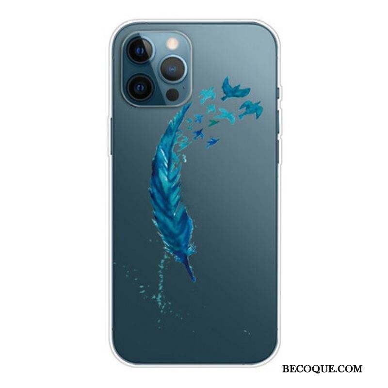 Coque iPhone 13 Pro Belle Plume Bleue