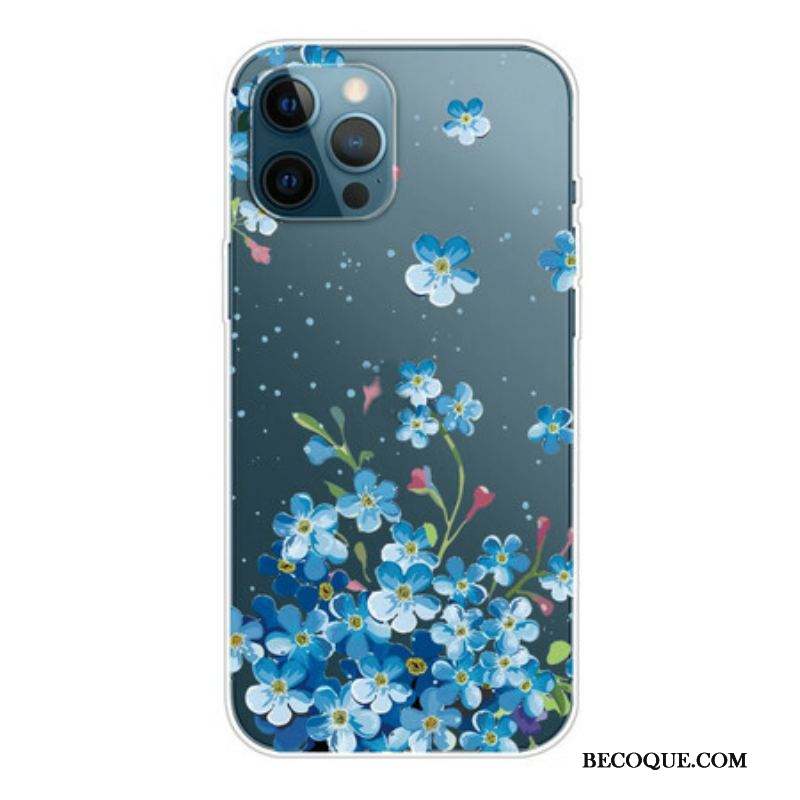 Coque iPhone 13 Pro Bouquet de Fleurs Bleues