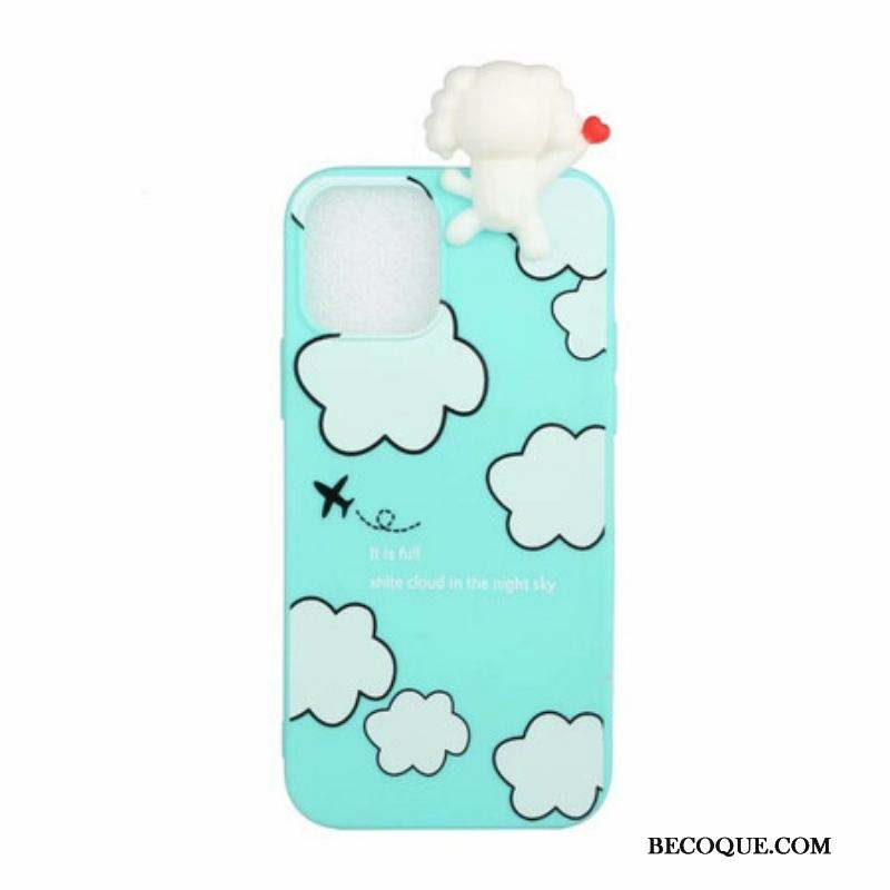 Coque iPhone 13 Pro Chien dans les Nuages 3D