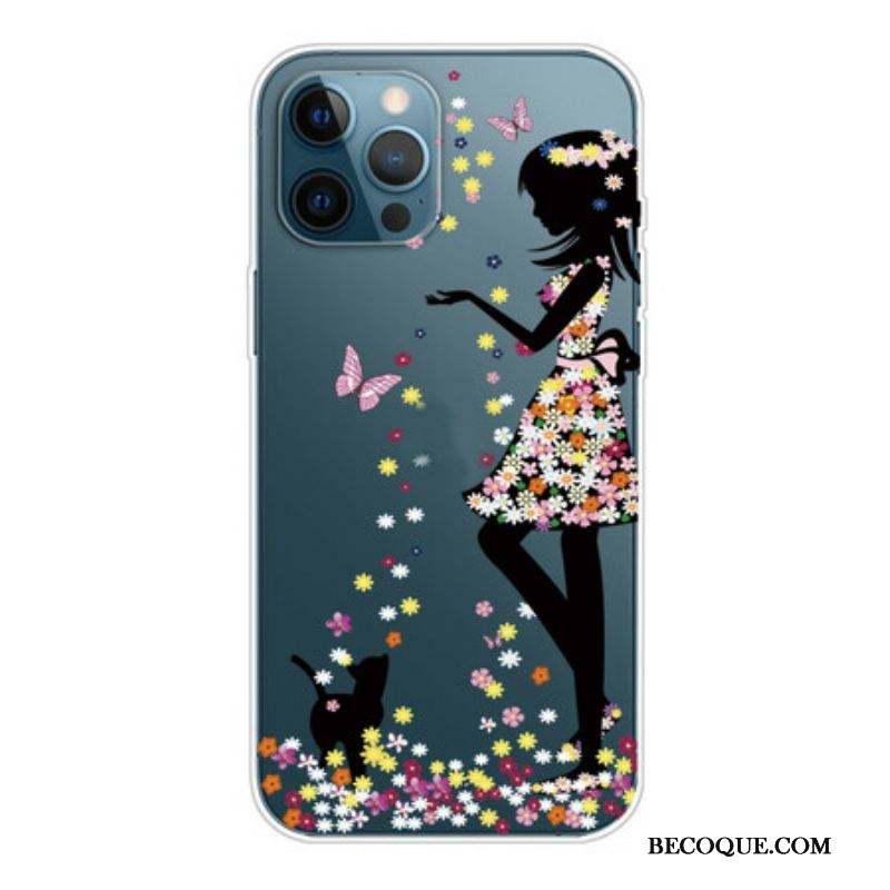 Coque iPhone 13 Pro Jeune Fille Fleurie