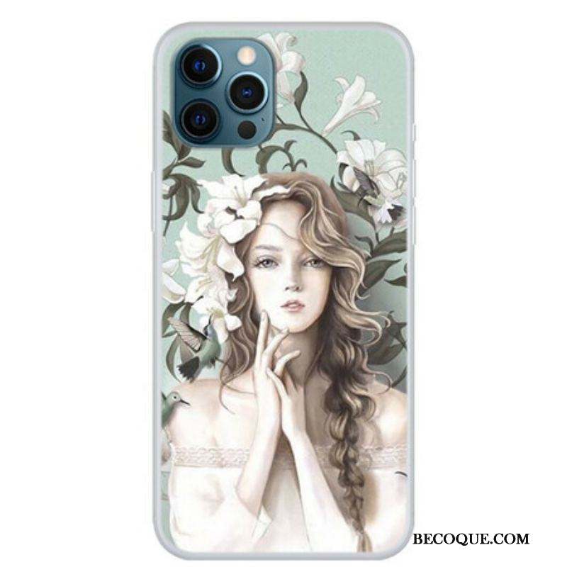 Coque iPhone 13 Pro La Femme à Fleurs