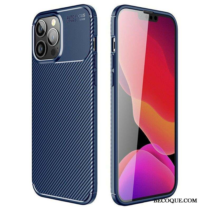 Coque iPhone 13 Pro Max Flexible Texture Fibre Carbone