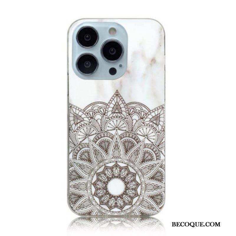 Coque iPhone 13 Pro Max Mandala Marbré