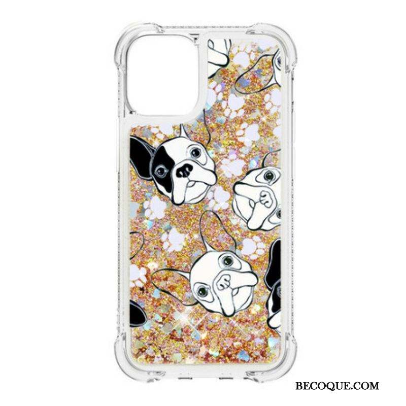 Coque iPhone 13 Pro Mr Chien Paillettes