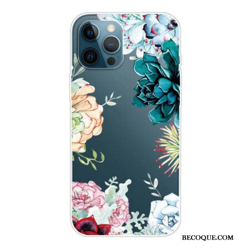 Coque iPhone 13 Pro Top Fleurs Aquarelle