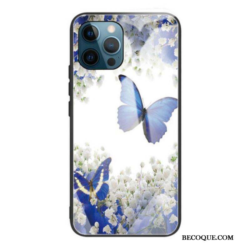 Coque iPhone 13 Pro Verre Trempé Papillons Design