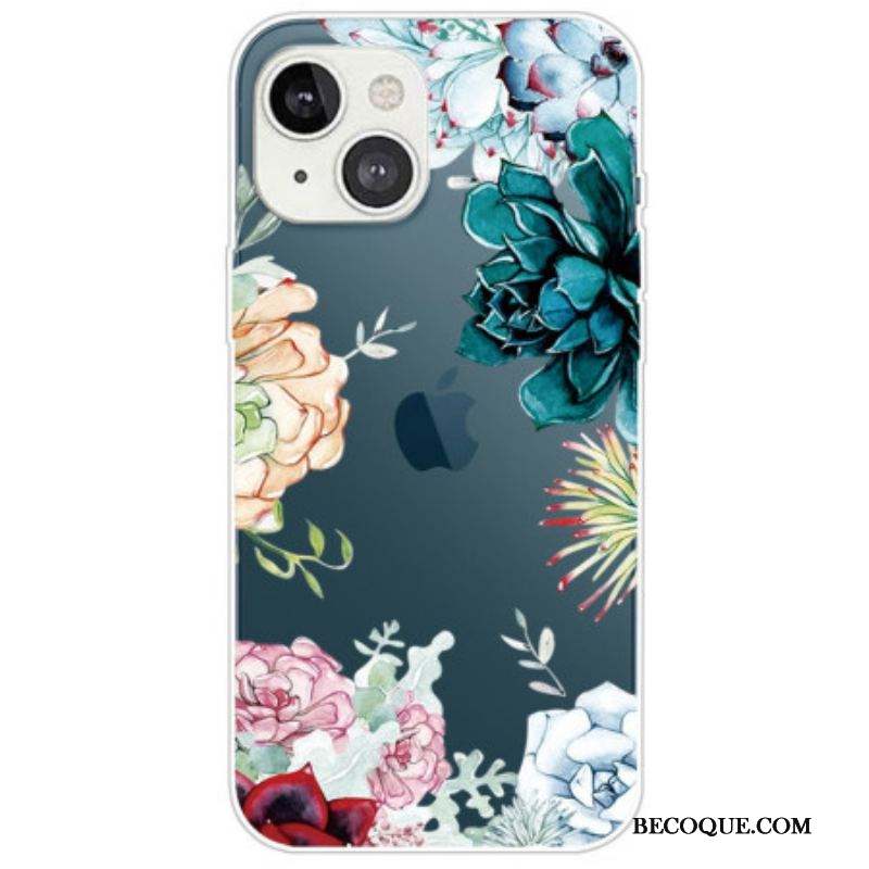 Coque iPhone 14 Plus Fleurs Aquarelle