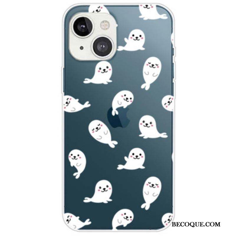 Coque iPhone 14 Plus Transparente Otaries Fun