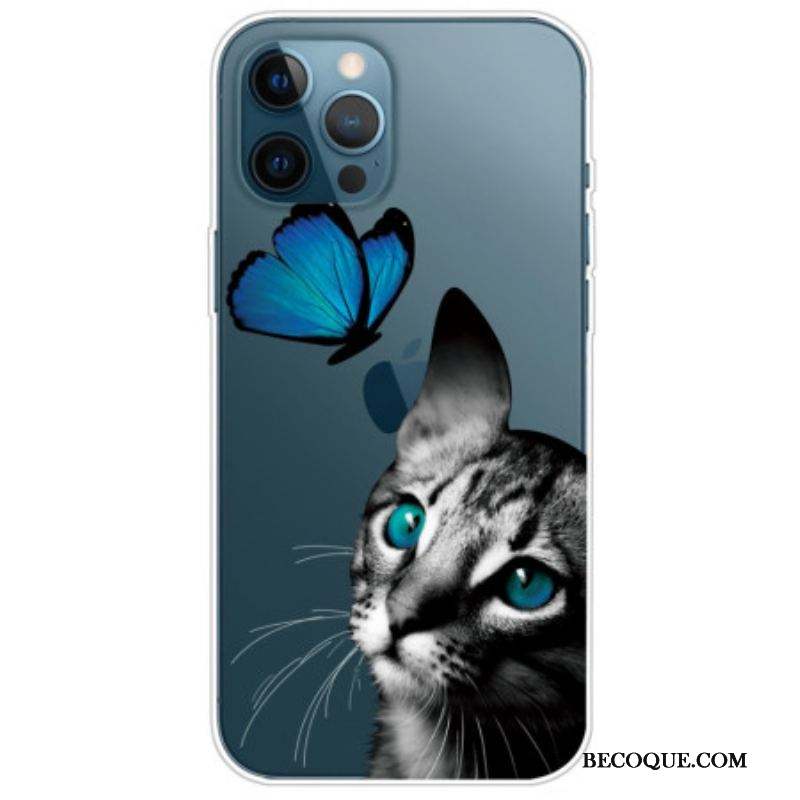 Coque iPhone 14 Pro Max Chat et Papillon