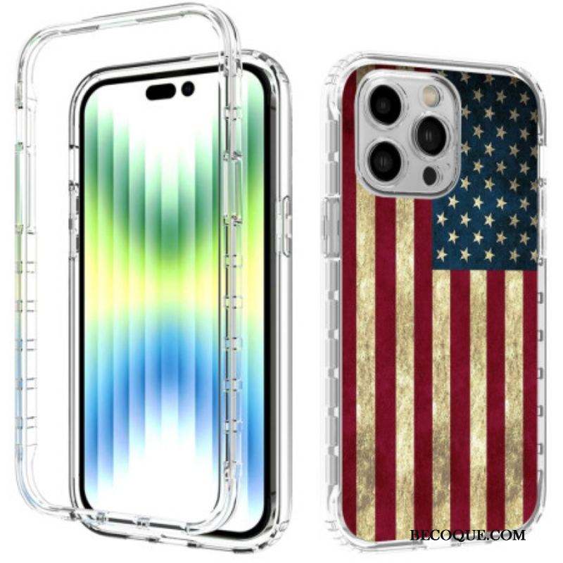 Coque iPhone 14 Pro Max Renforcée Drapeau Américain