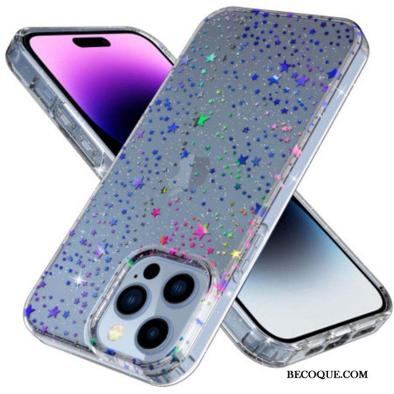 Coque iPhone 14 Pro Max Transparente Étoiles