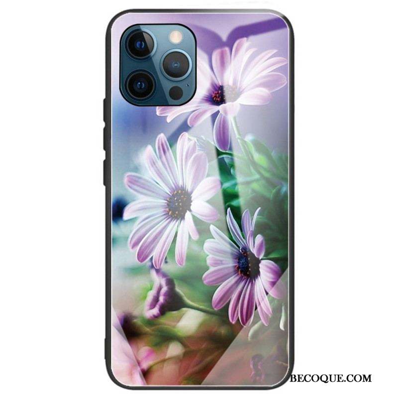 Coque iPhone 14 Pro Max Verre Trempé Fleurs