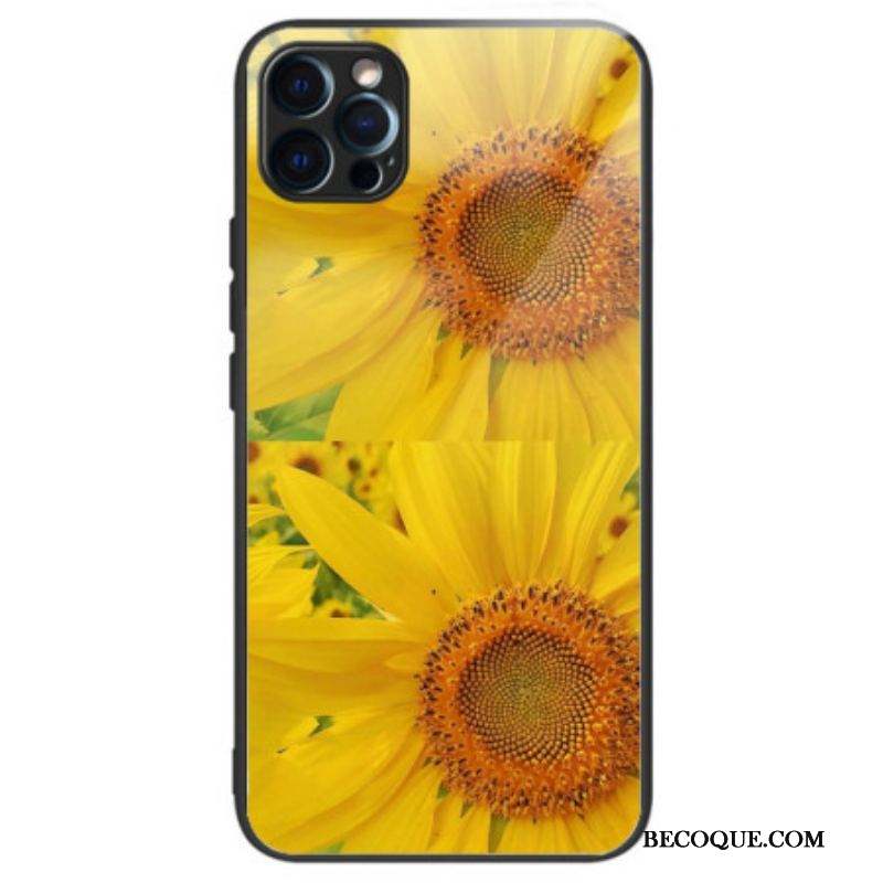 Coque iPhone 14 Pro Max Verre Trempé Tournesols