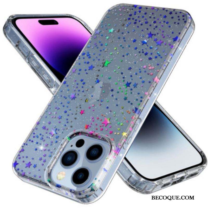 Coque iPhone 14 Pro Transparente Étoiles