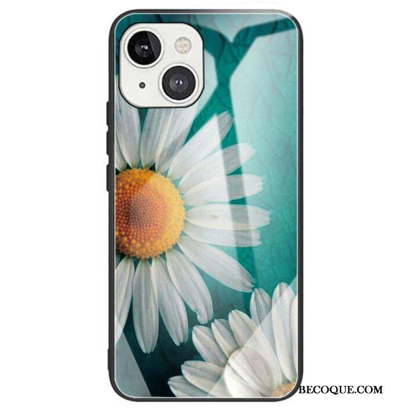 Coque iPhone 14 Verre Trempé Fleurs